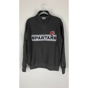 Champion University Of Tampa Mens Gray Spartans Sweatshirt Jacket 1/4 Zip Medium